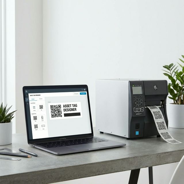 Asset Tag Designer Interface Mockup